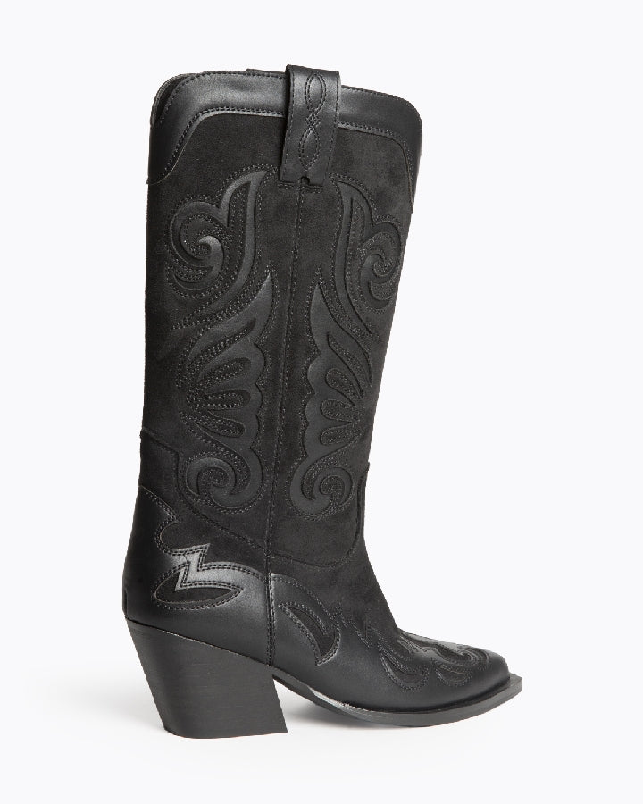 Texana estilo camurça preto