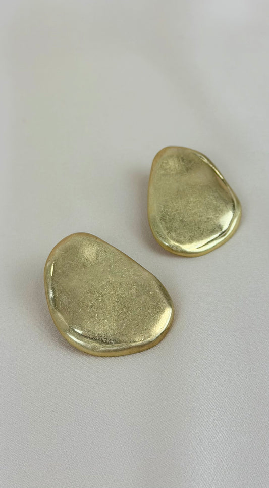 Brincos chapas dourado baço
