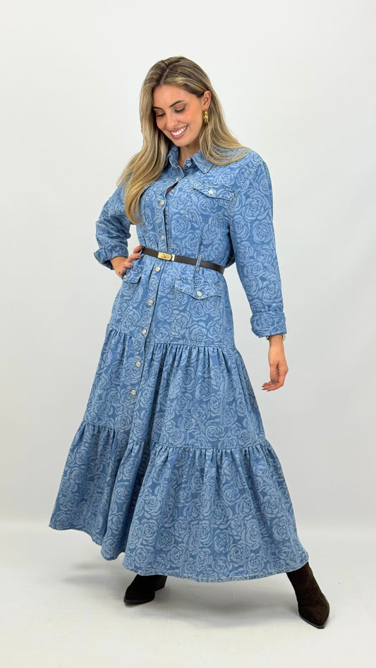 Vestido ganga com padrão floral