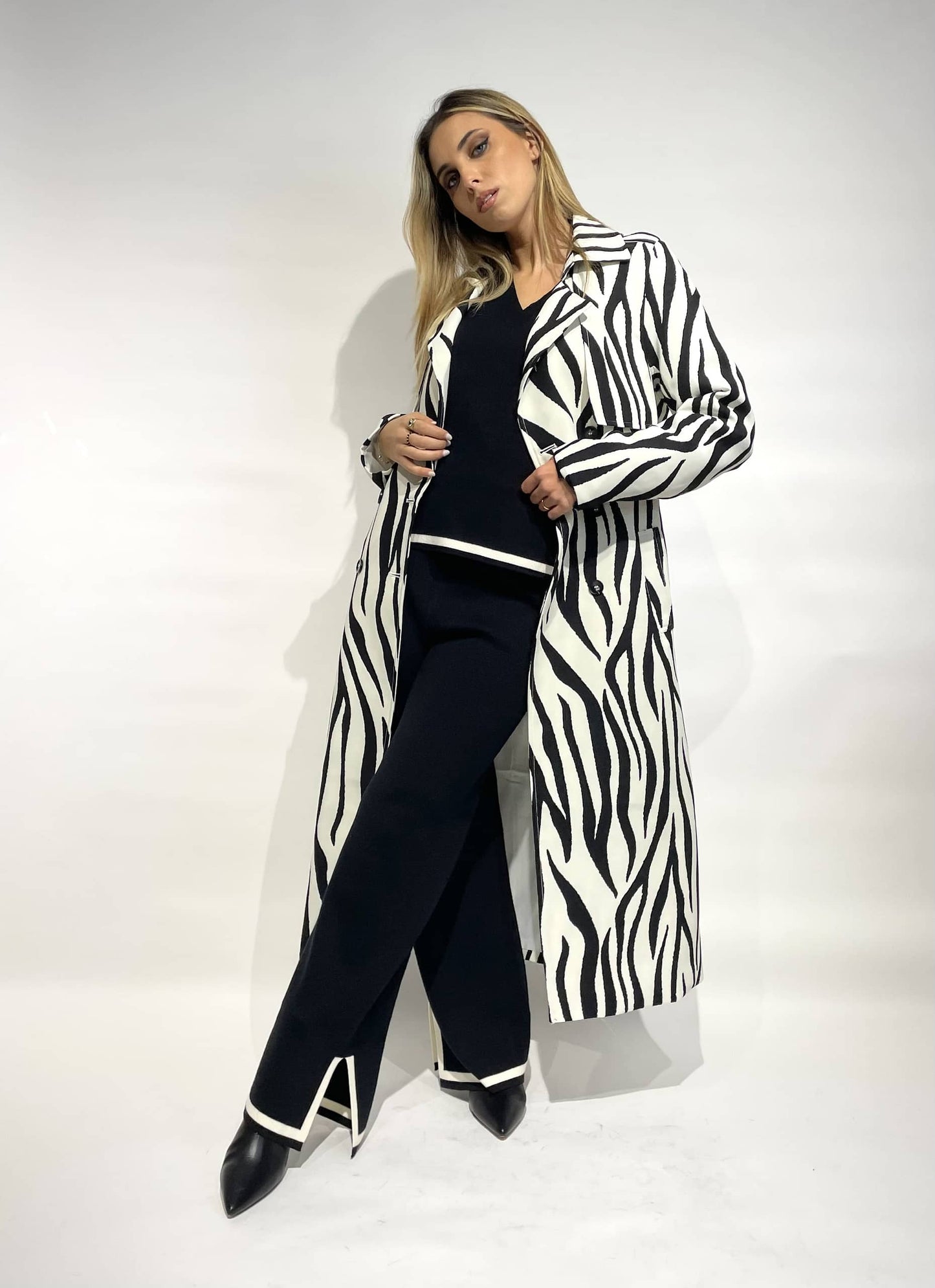 Gabardine zebra preto e branco