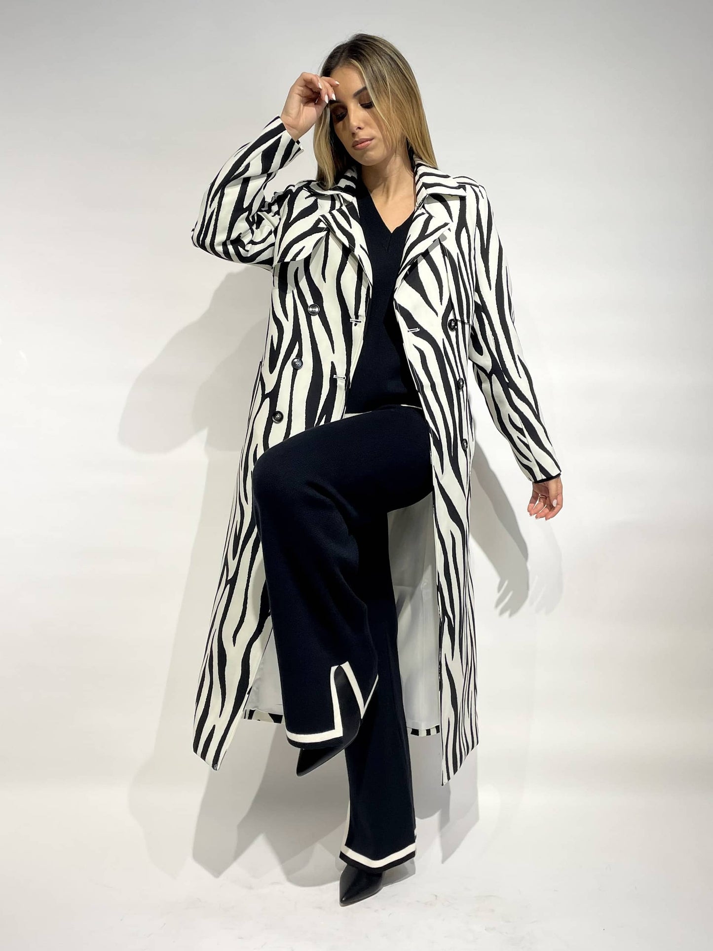 Gabardine zebra preto e branco