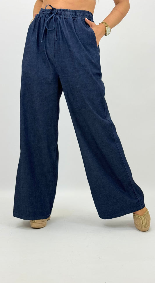 Pantalona fresca ganga-escura