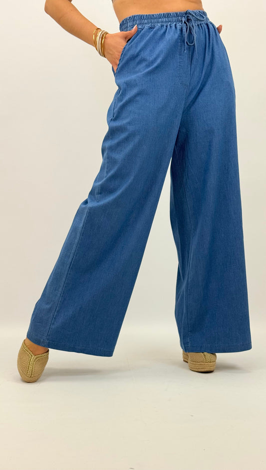 Pantalona fresca ganga-clara