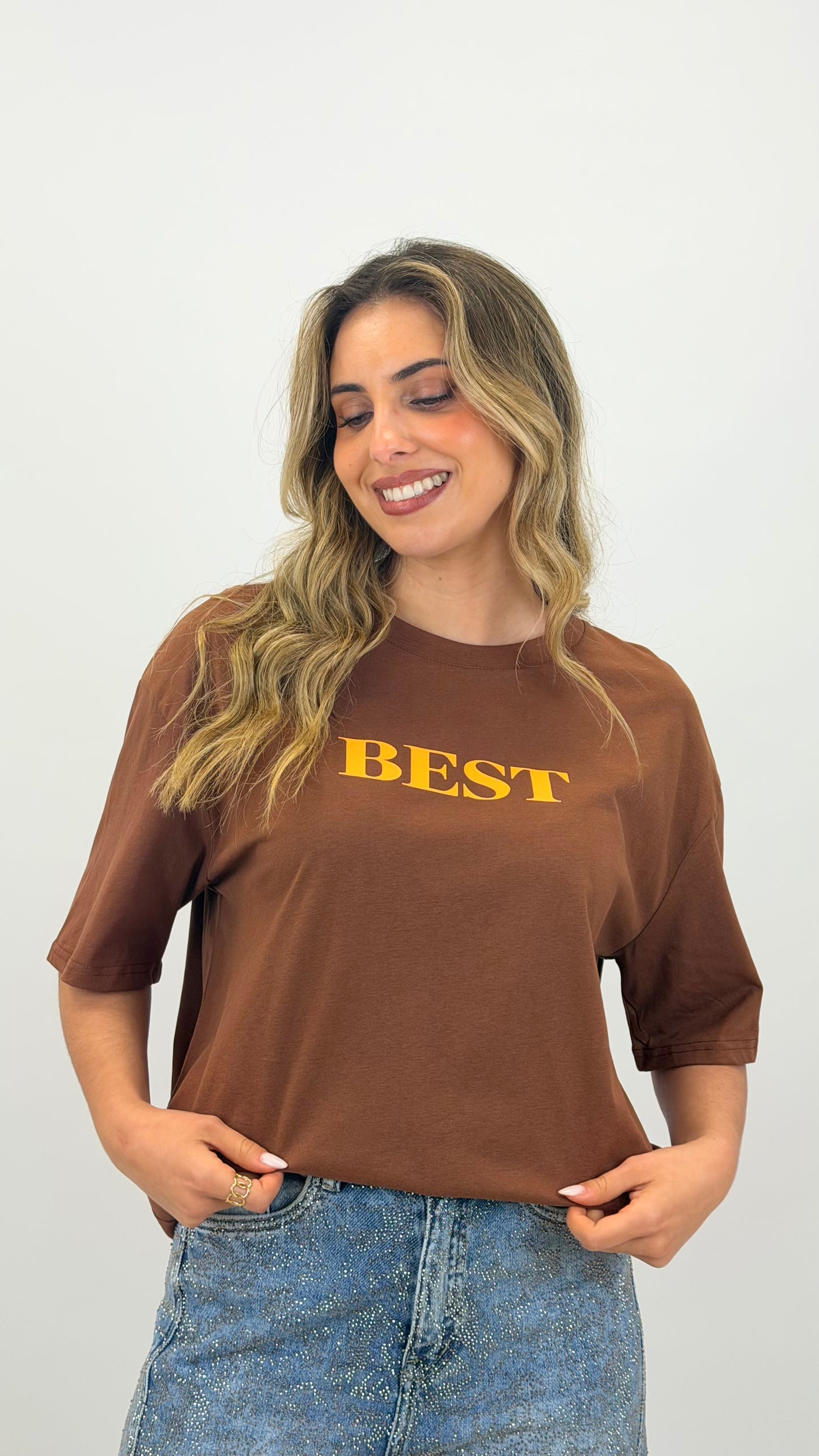 T-shirt Best castanha