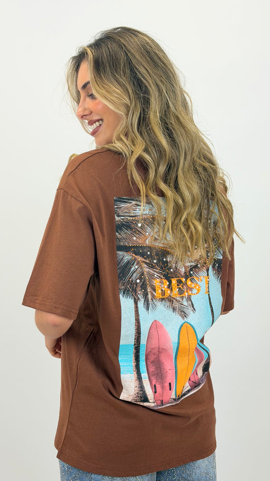 T-shirt Best castanha