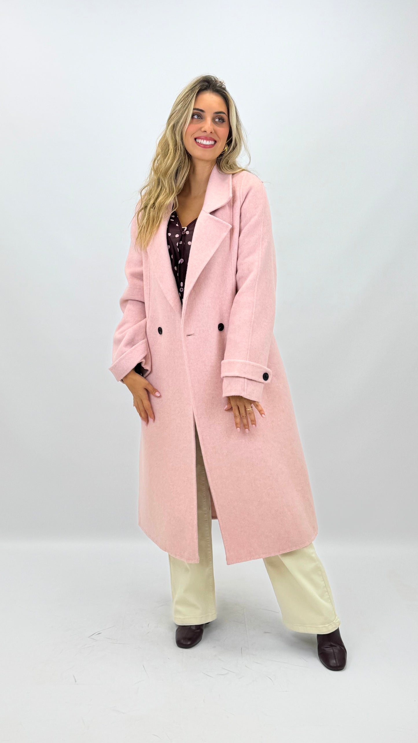 Casaco fazenda rosa-bebé