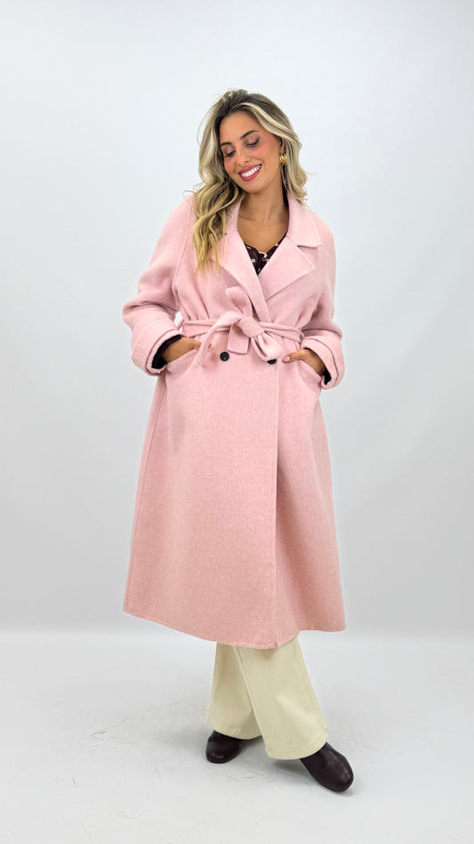 Casaco fazenda rosa-bebé