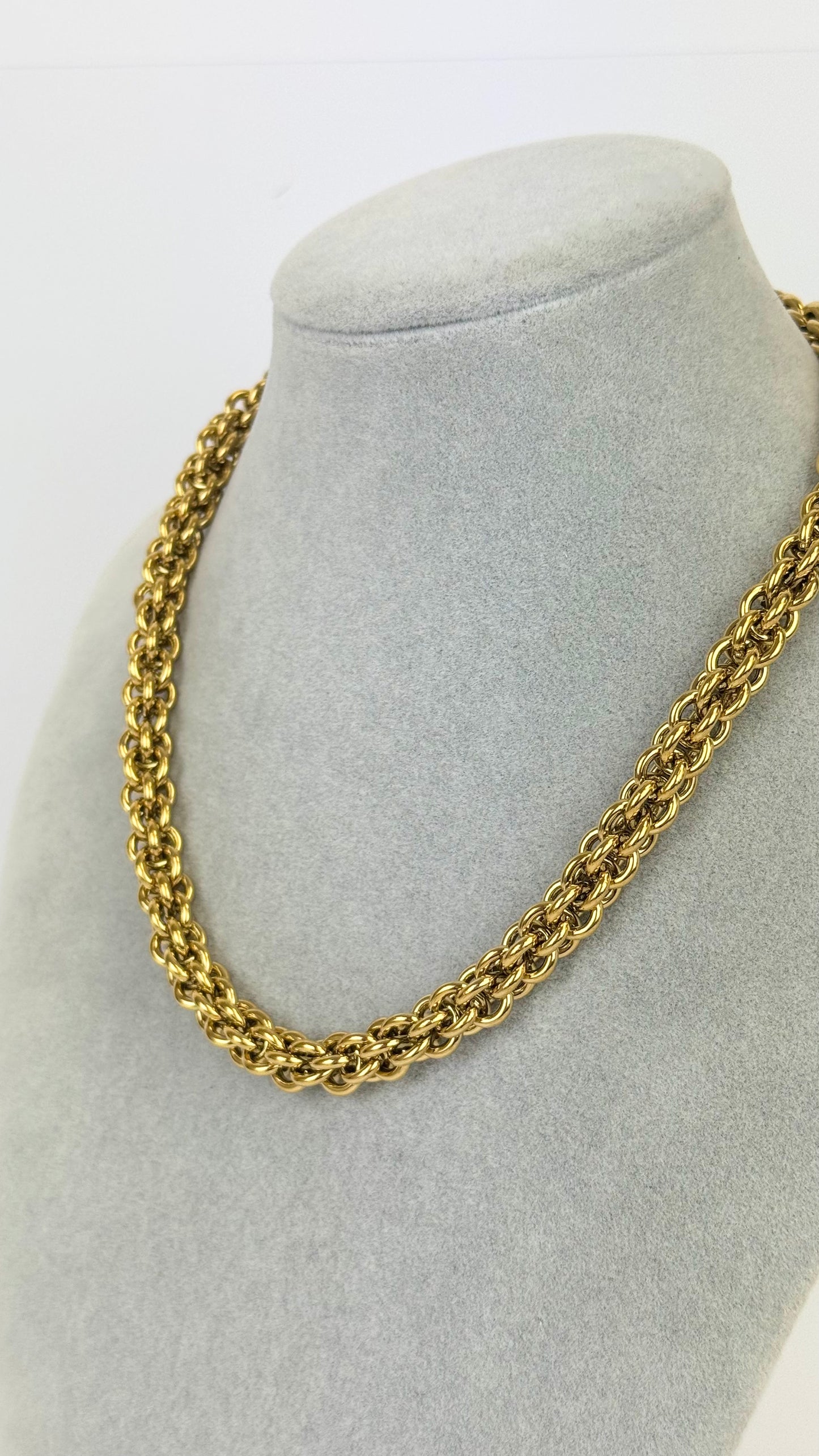 Colar aço corrente grossa dourada