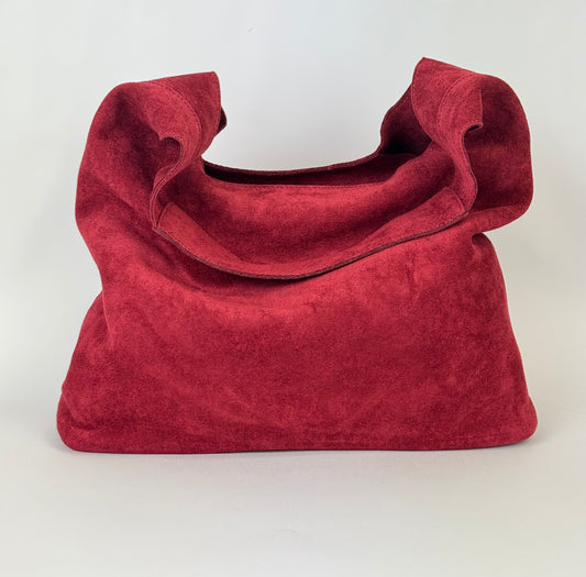 Carteira/saco estilo camurça vermelho