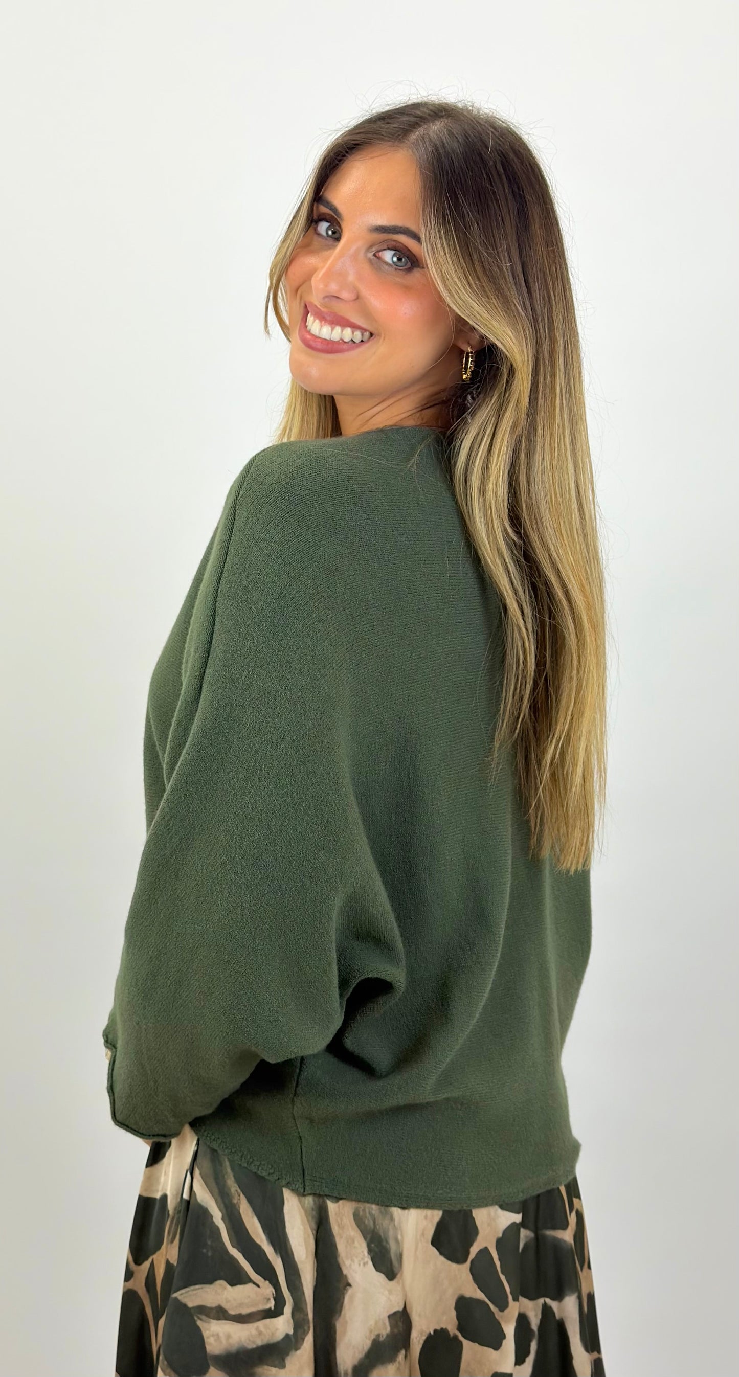 Camisola/poncho malha verde