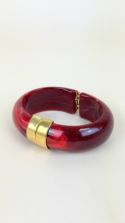 Pulseira bordeaux acrilica