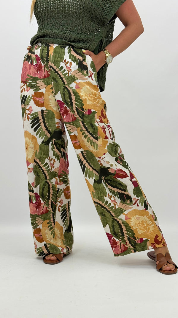 Pantalona estampado colorido tons verde hover