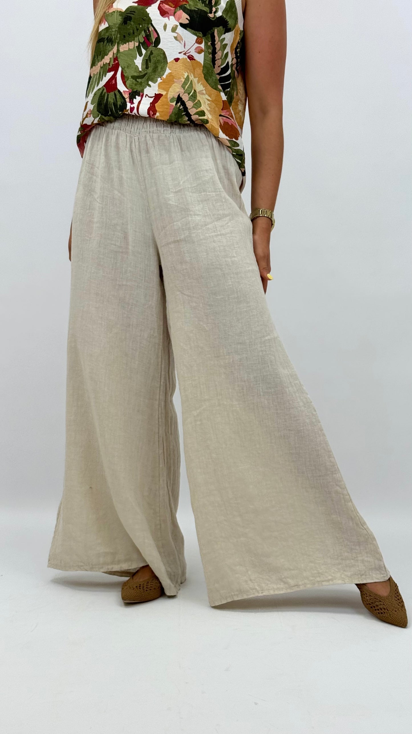 Pantalona creme linho