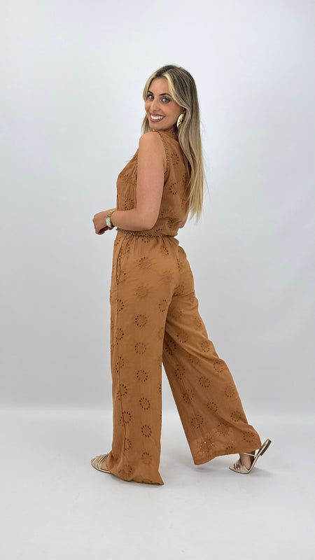 Conjunto bordado-inglês terracota