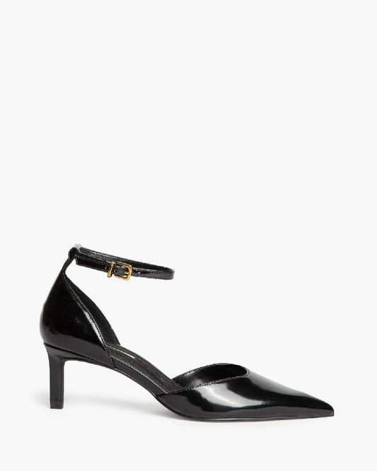 Sapato tacão kitten verniz preto