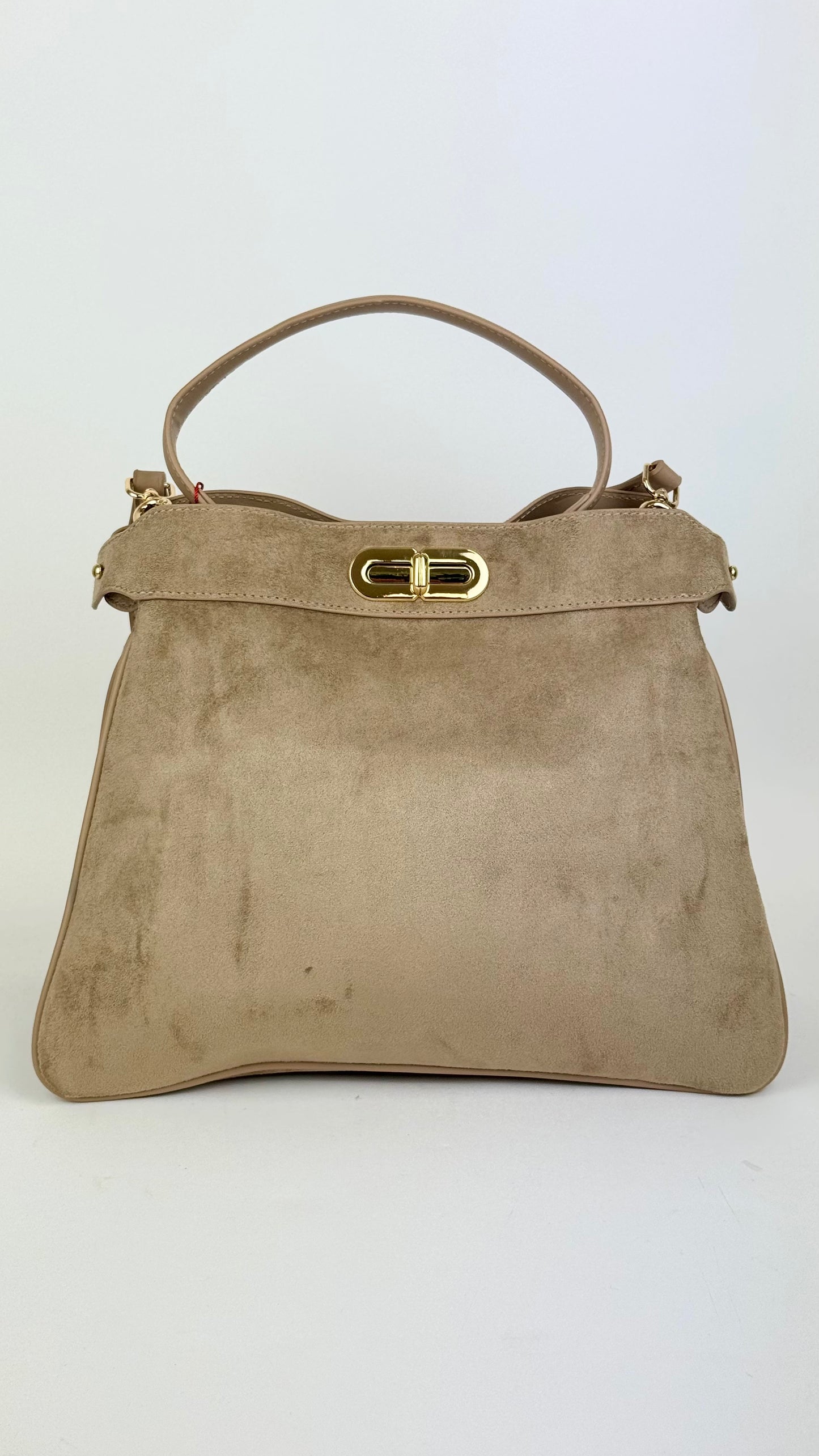 Carteira estilo camurça bege