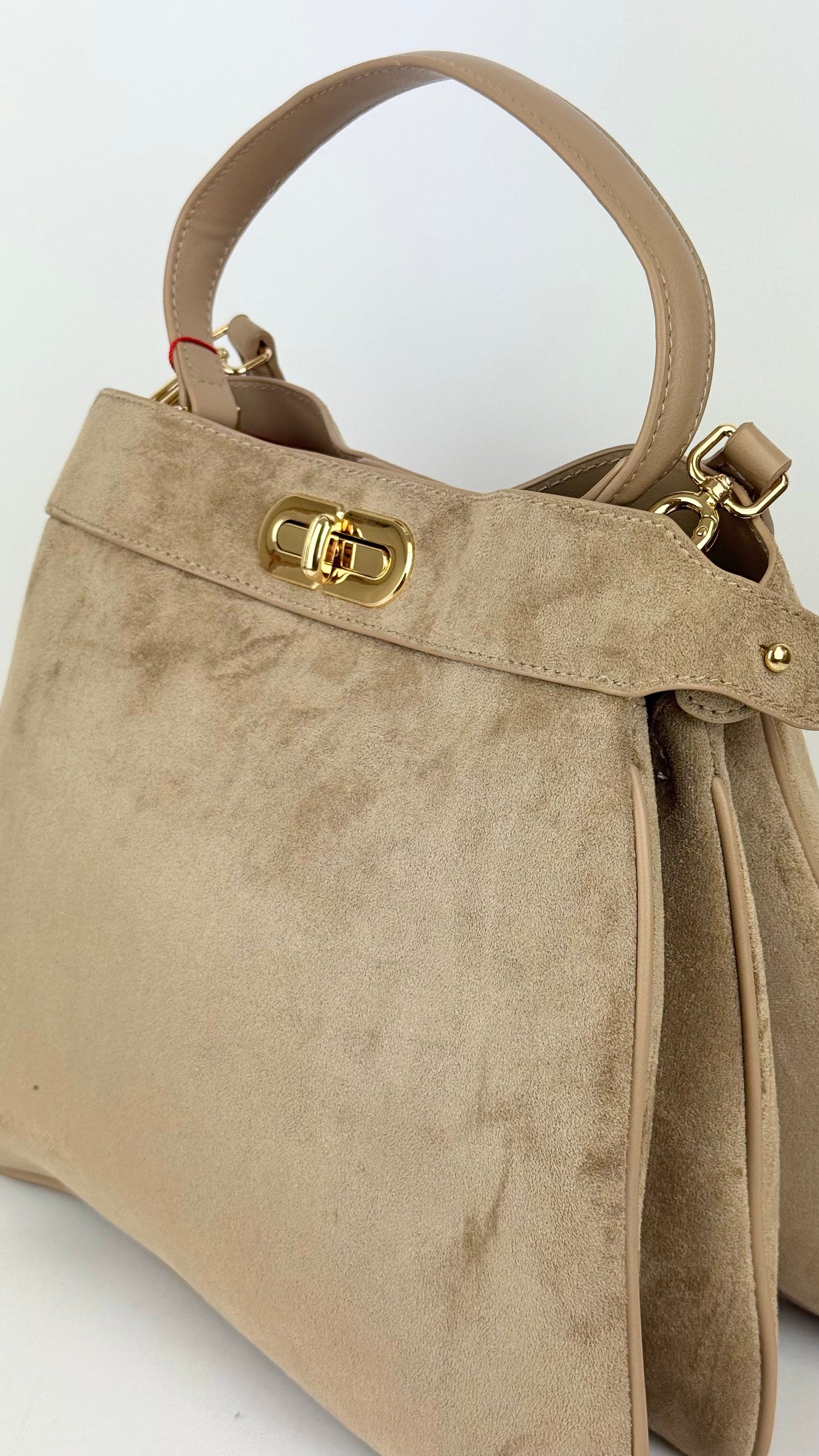 Carteira estilo camurça bege