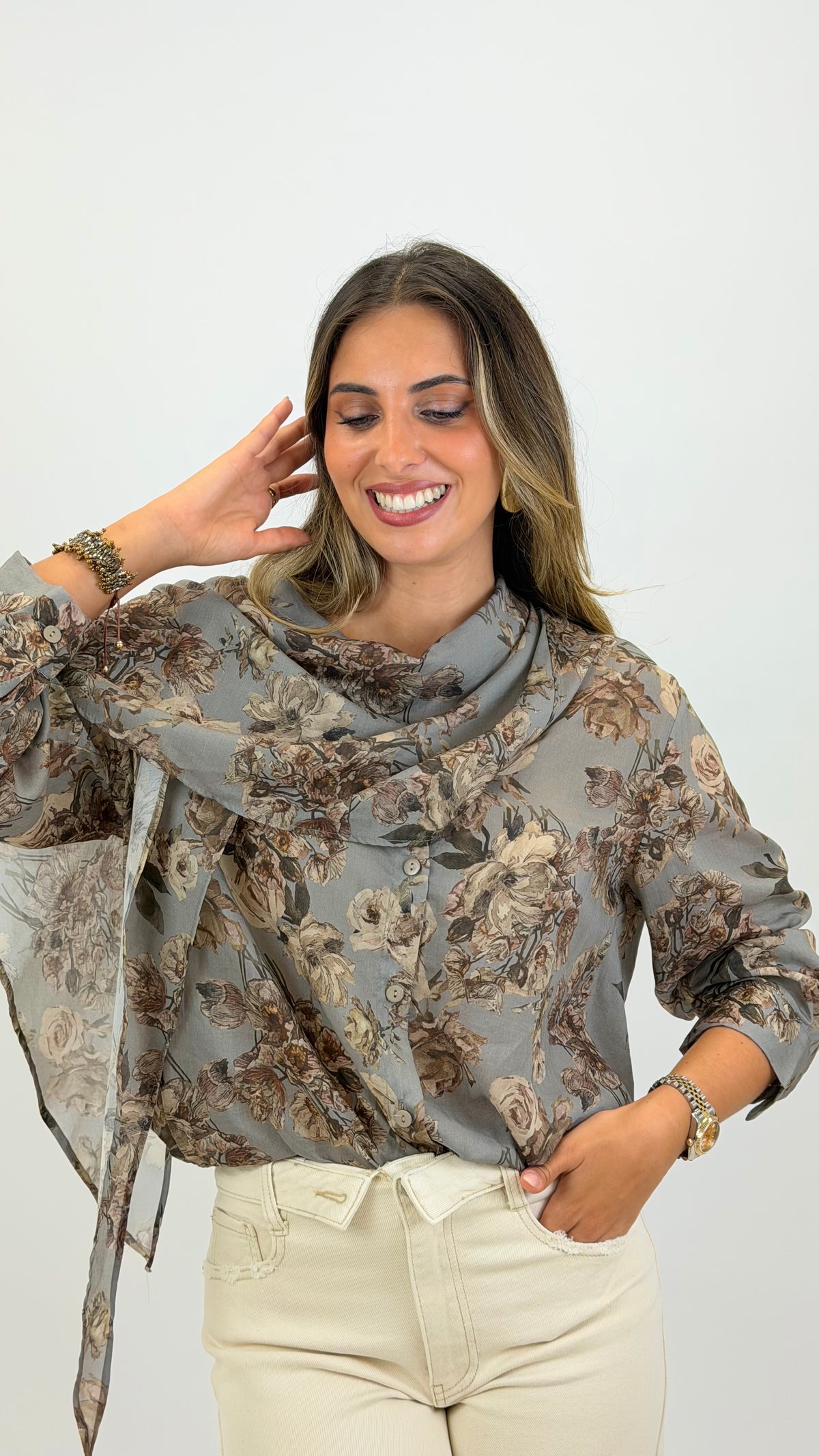 Blusa Sakura in Grey