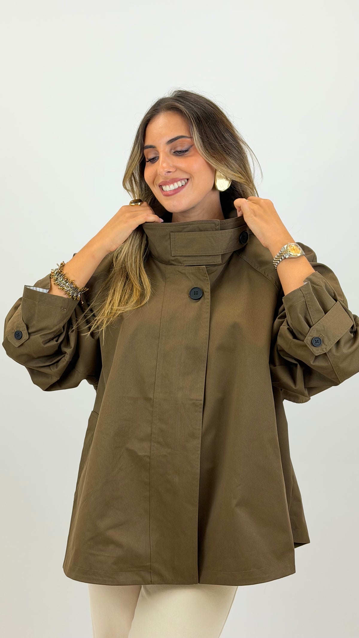 Parka larga chocolate de leite