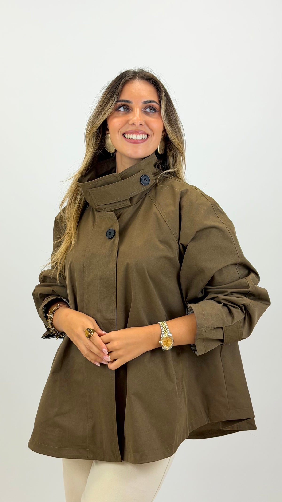 Parka larga chocolate de leite
