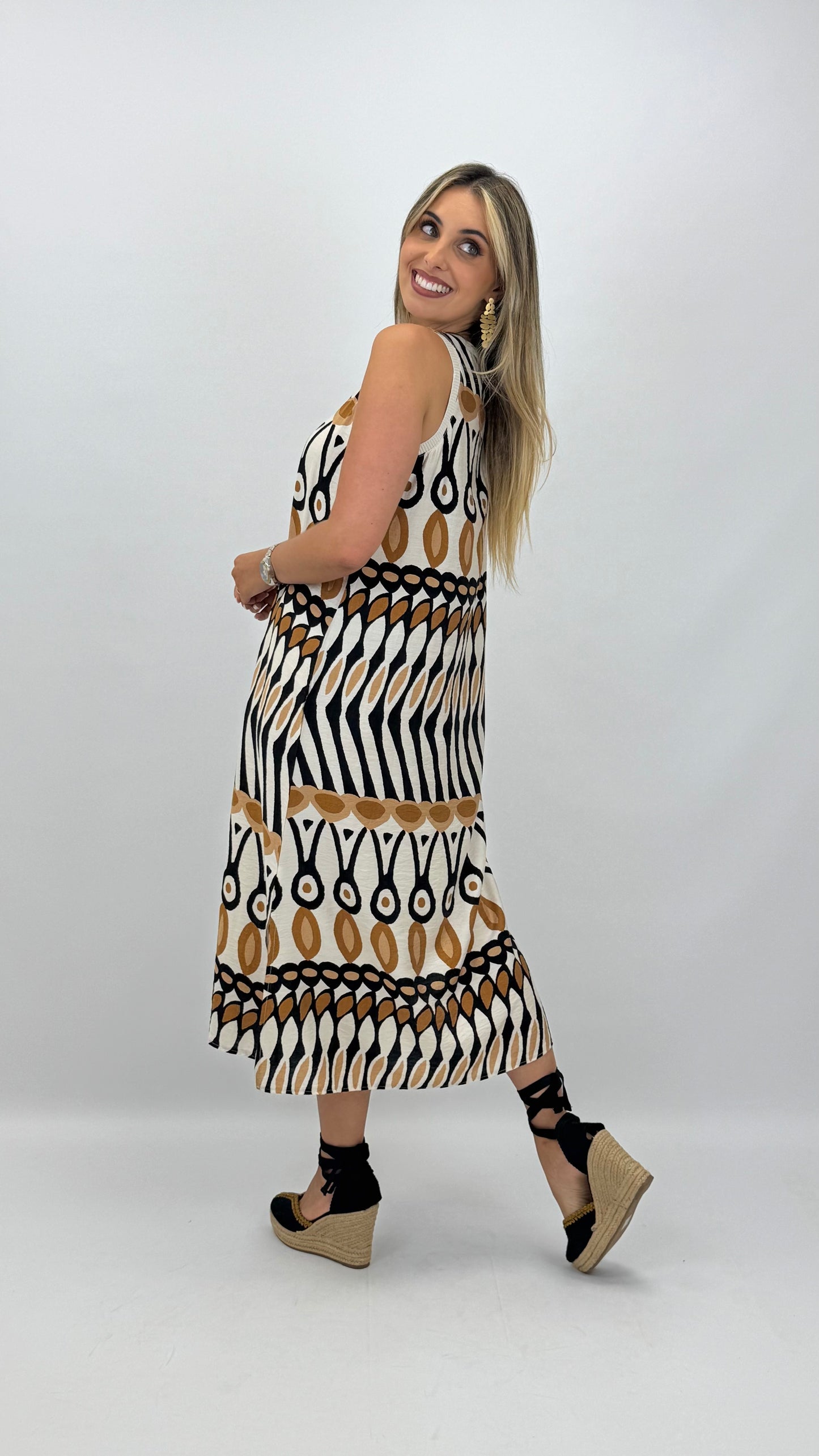 Vestido midi etnico