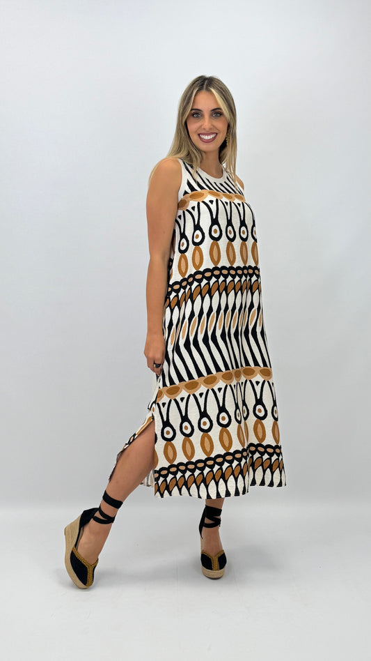 Vestido midi etnico