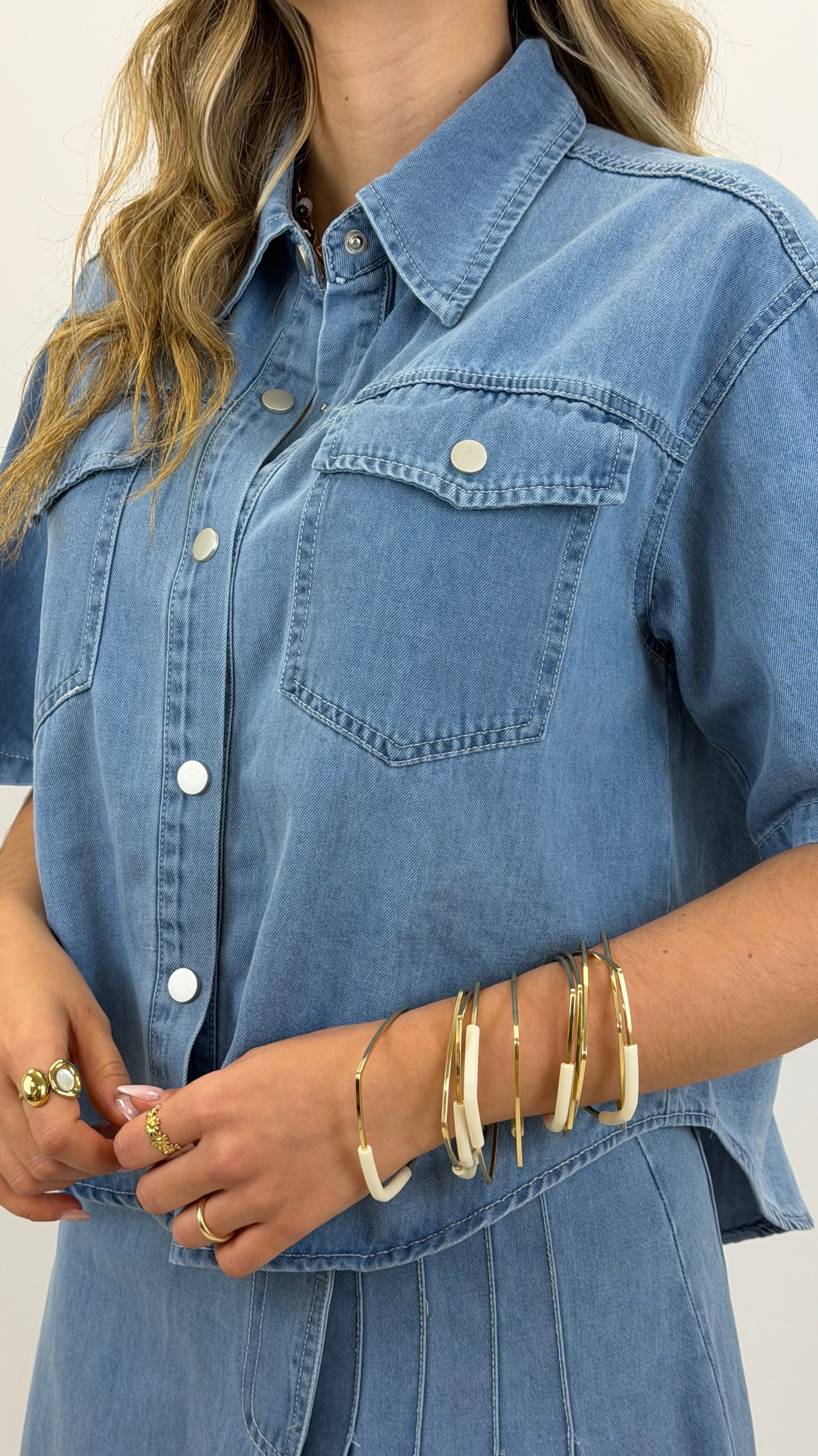 Conjunto camisa e saia ganga