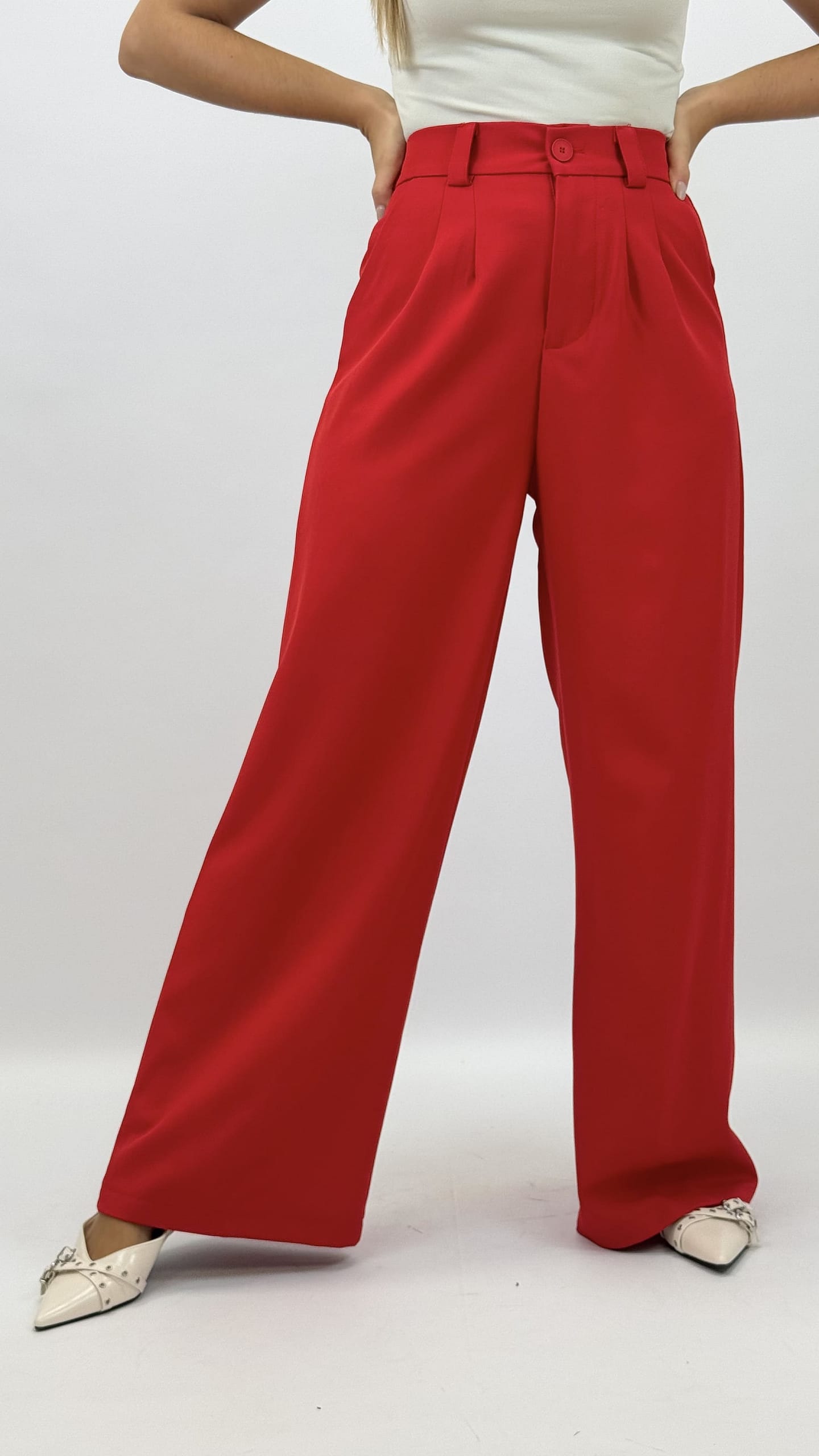 Calça alfaiataria vermelho
