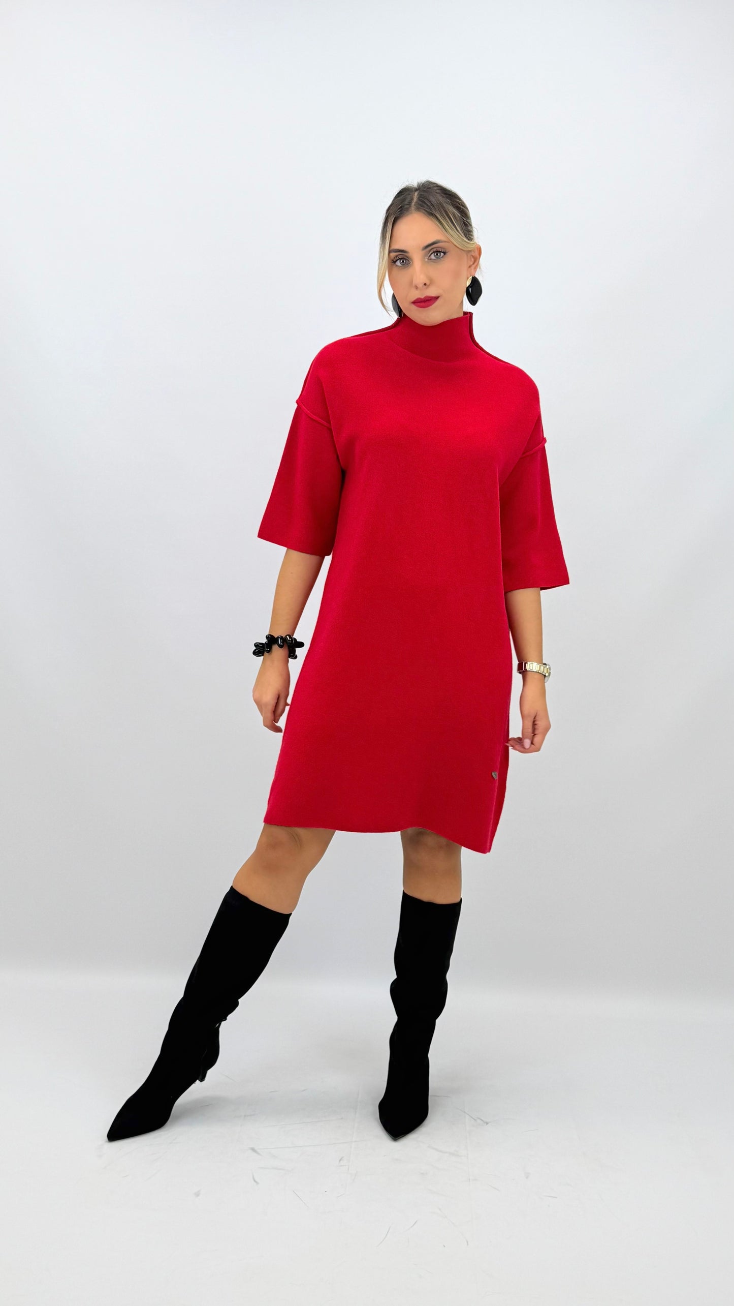 Vestido malha curto vermelho
