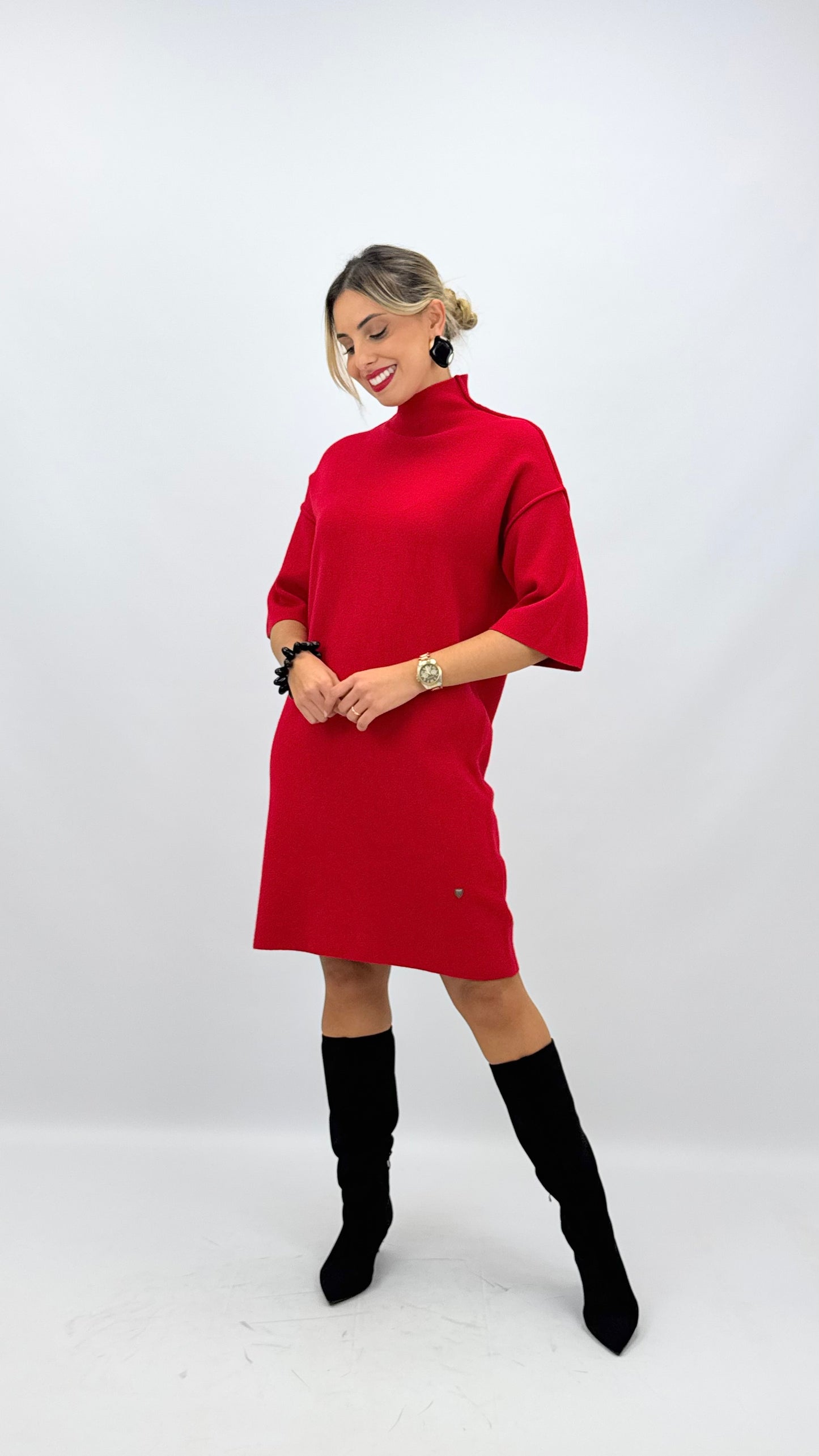 Vestido malha curto vermelho