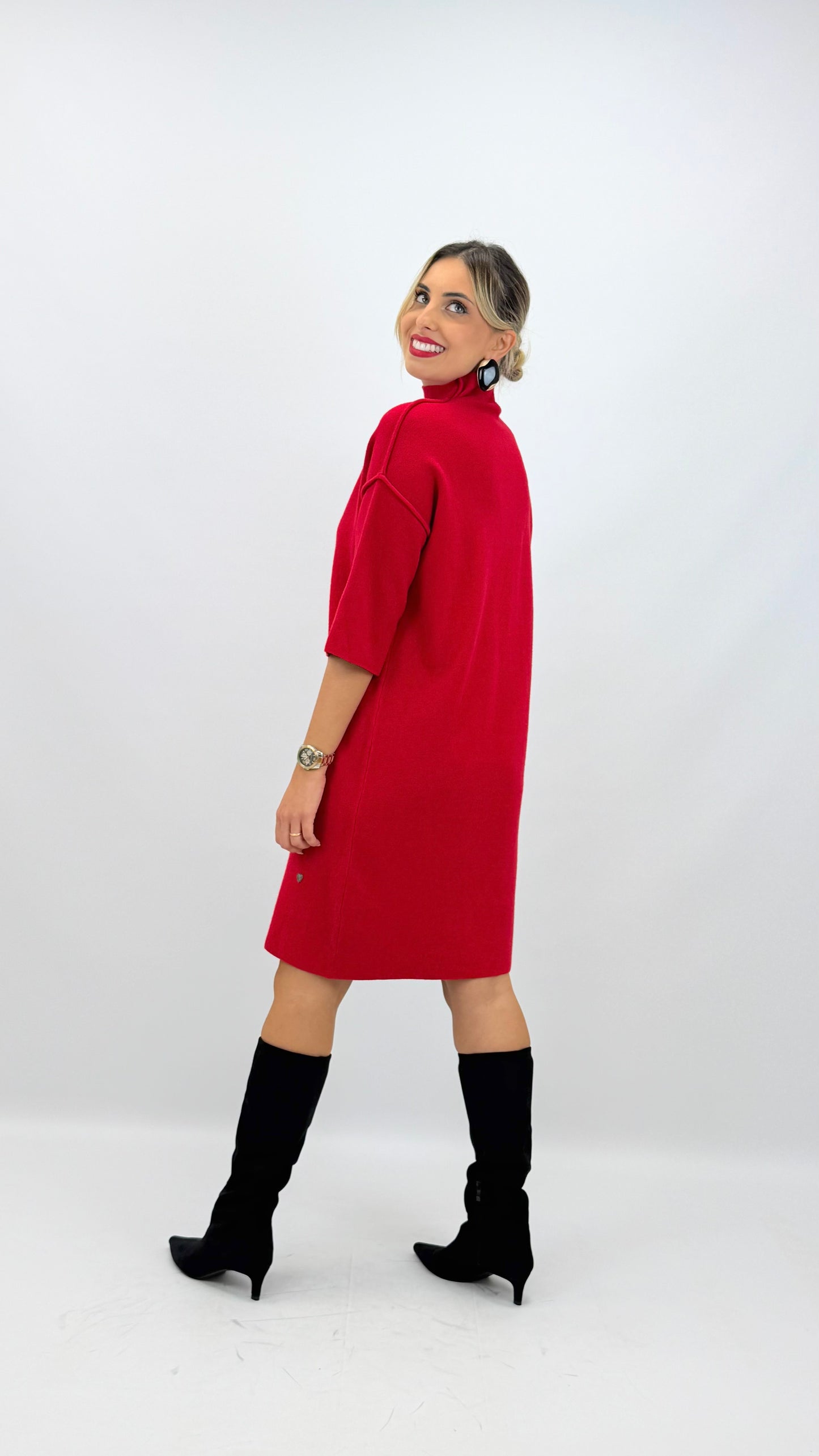 Vestido malha curto vermelho