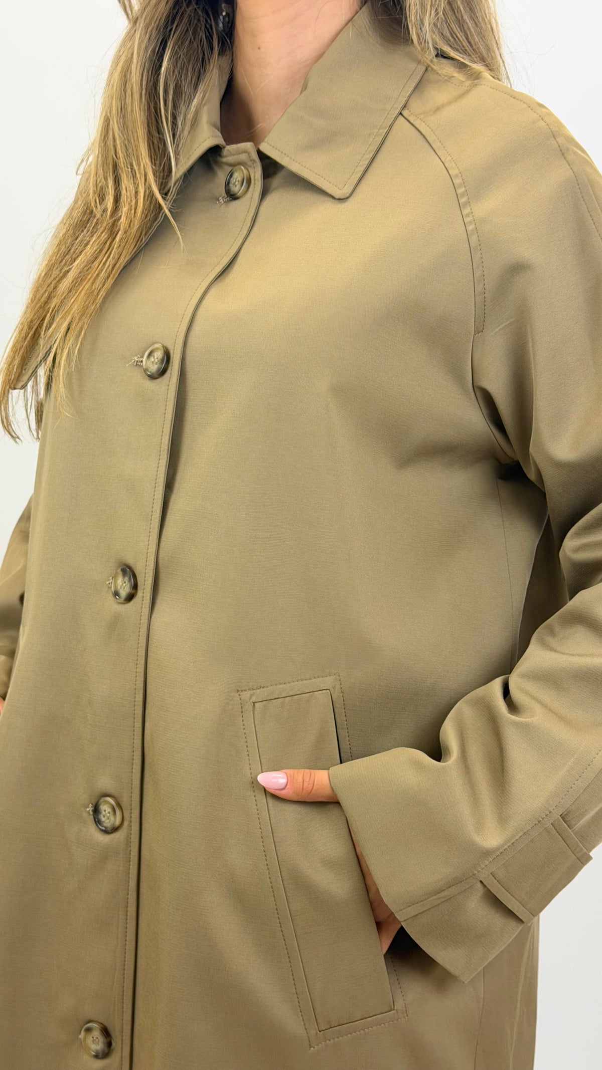 Parka meia estação forrada camel