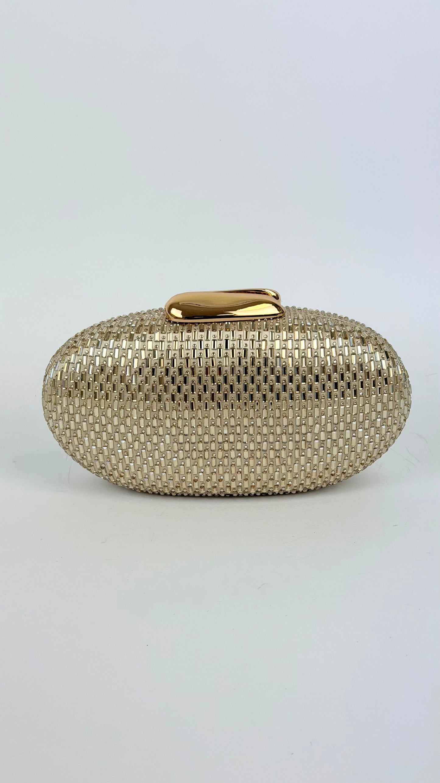 Pochete oval brilhos dourada