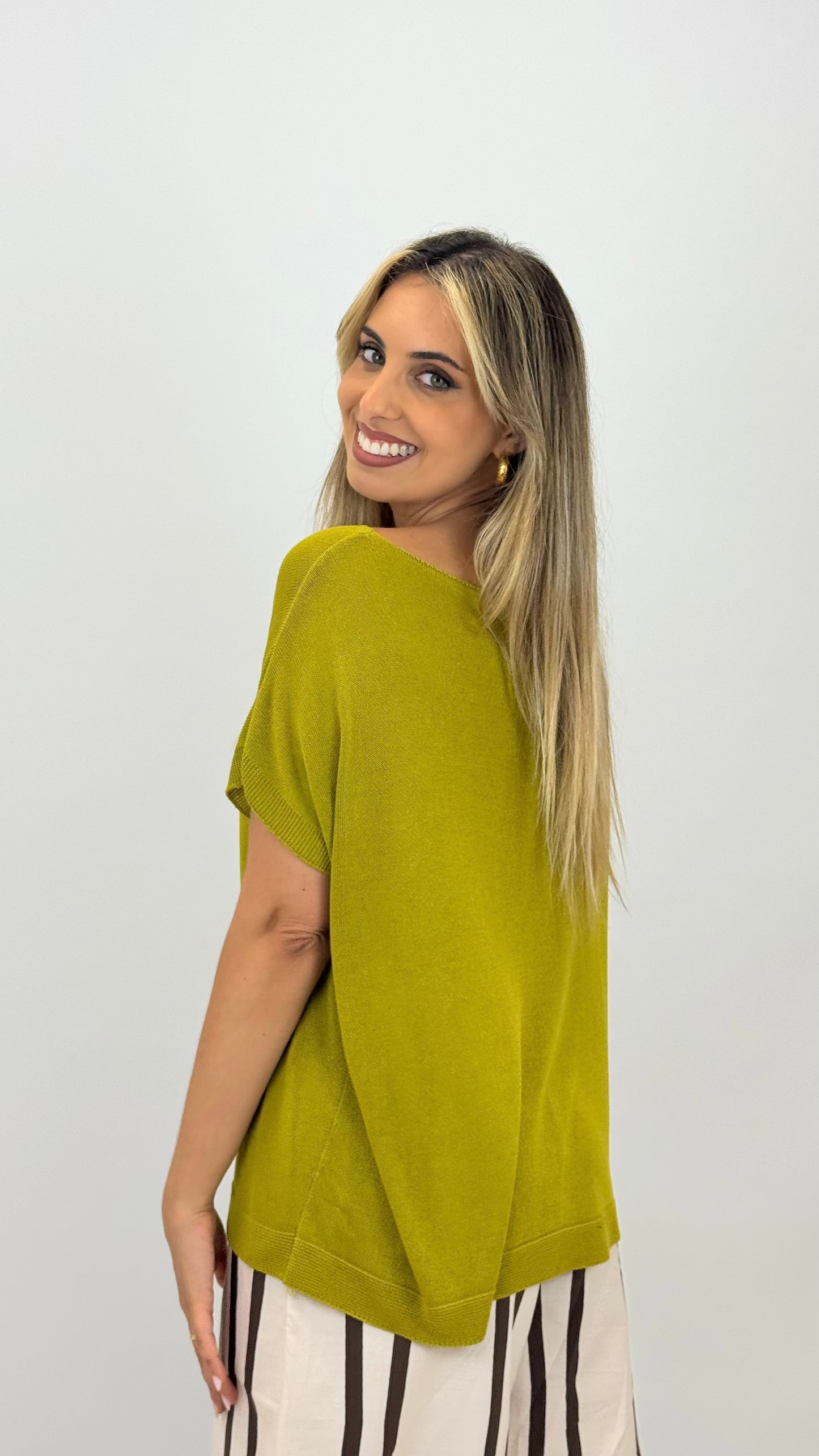 Blusa de malha verde-lima