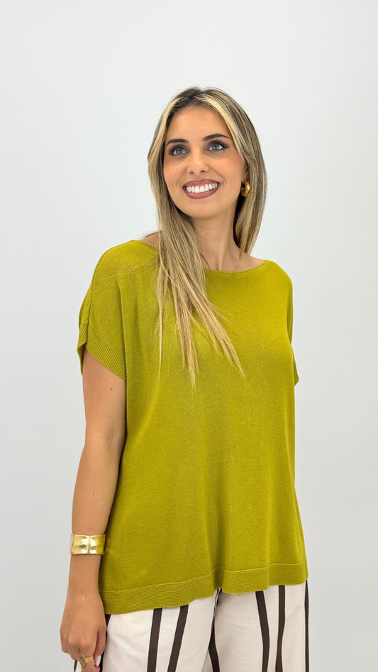 Blusa de malha verde-lima