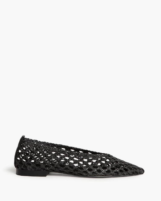 Sapato raso entrançado preto