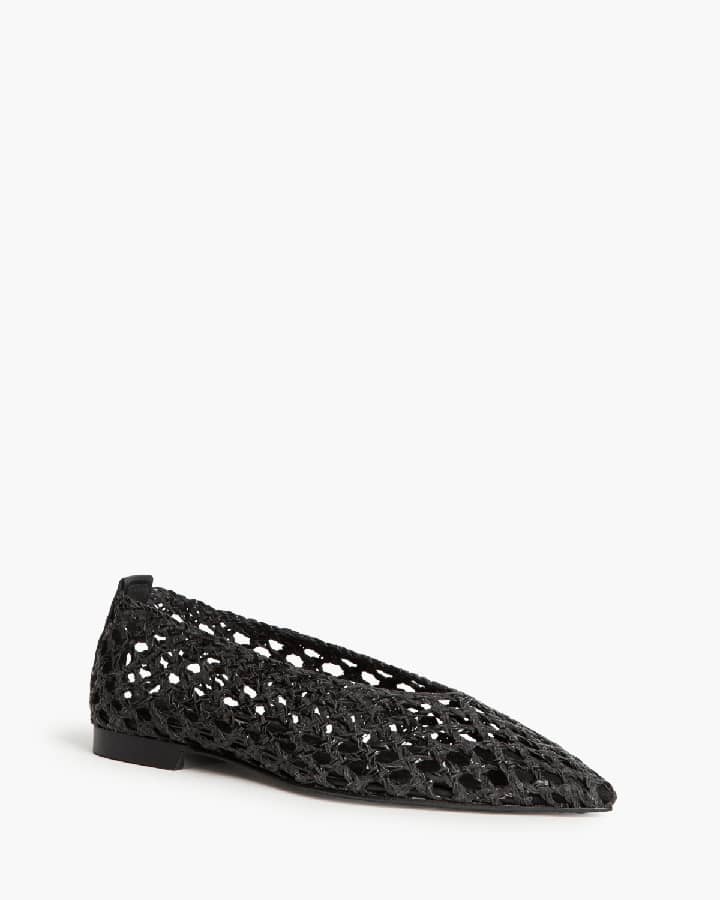 Sapato raso entrançado preto