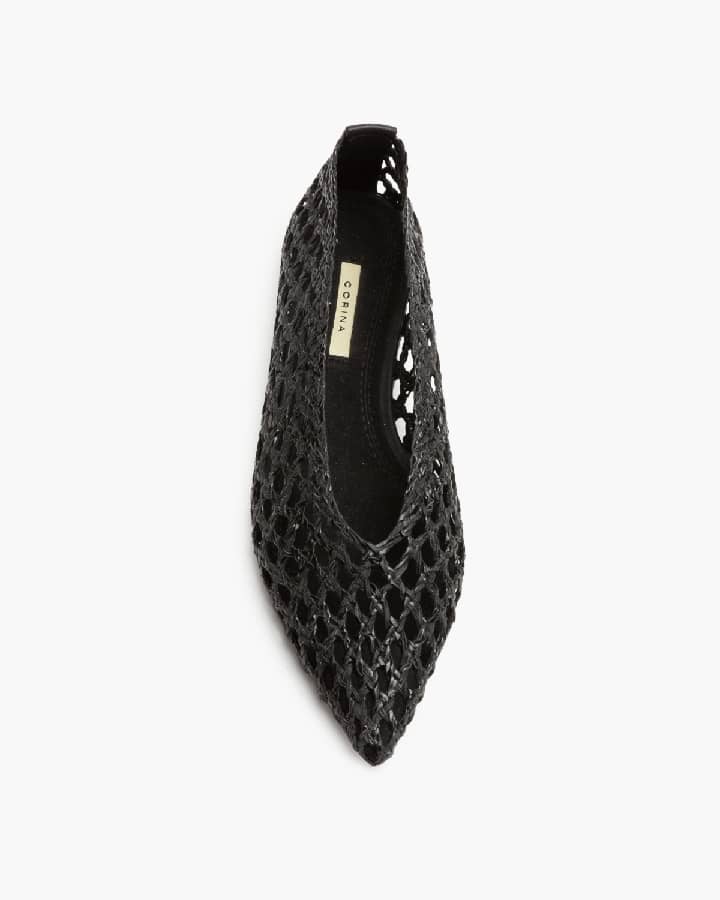 Sapato raso entrançado preto