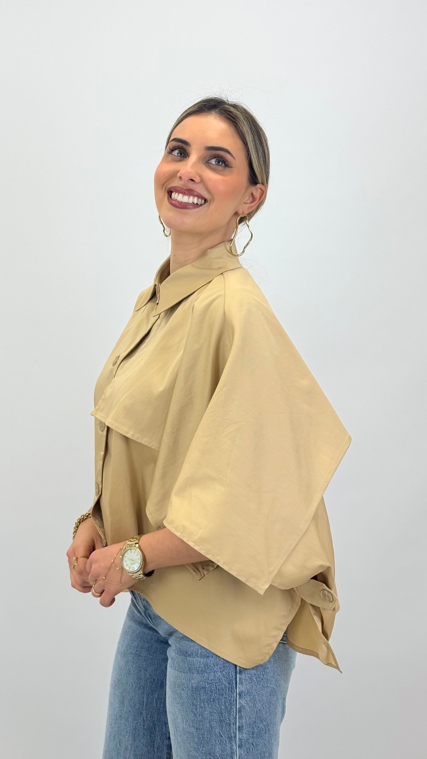 Blusa larga camel/bege