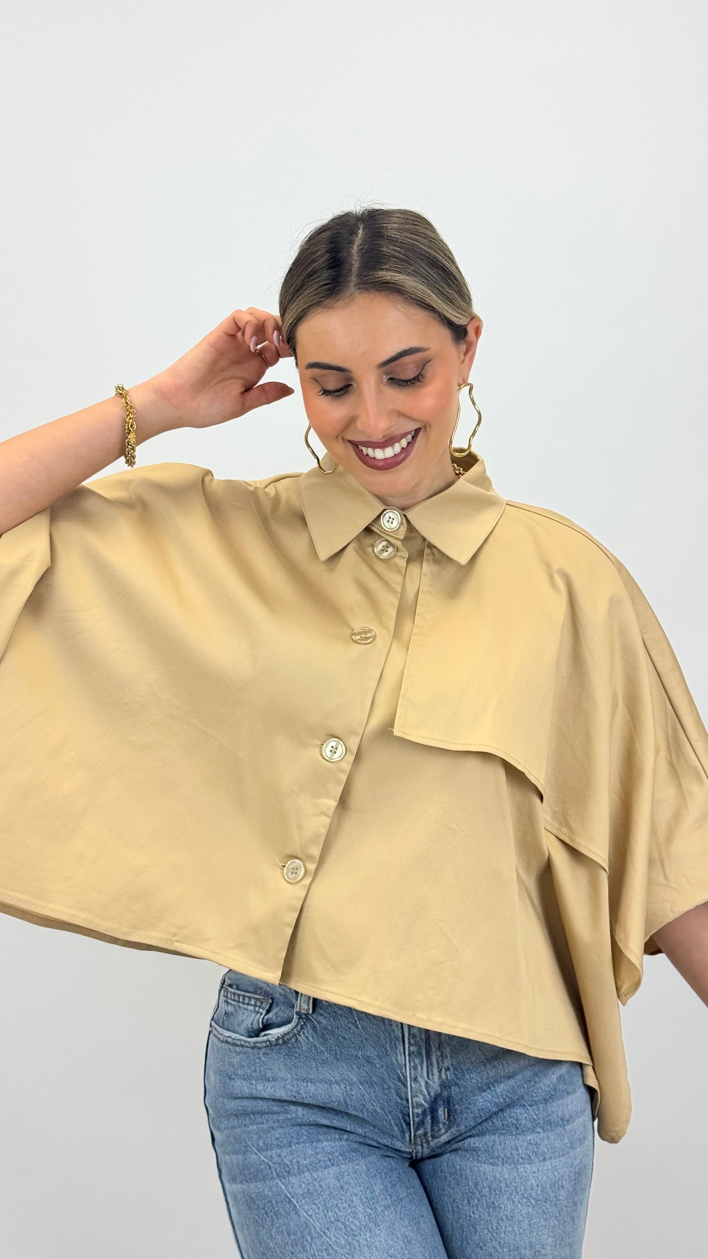 Blusa larga camel/bege