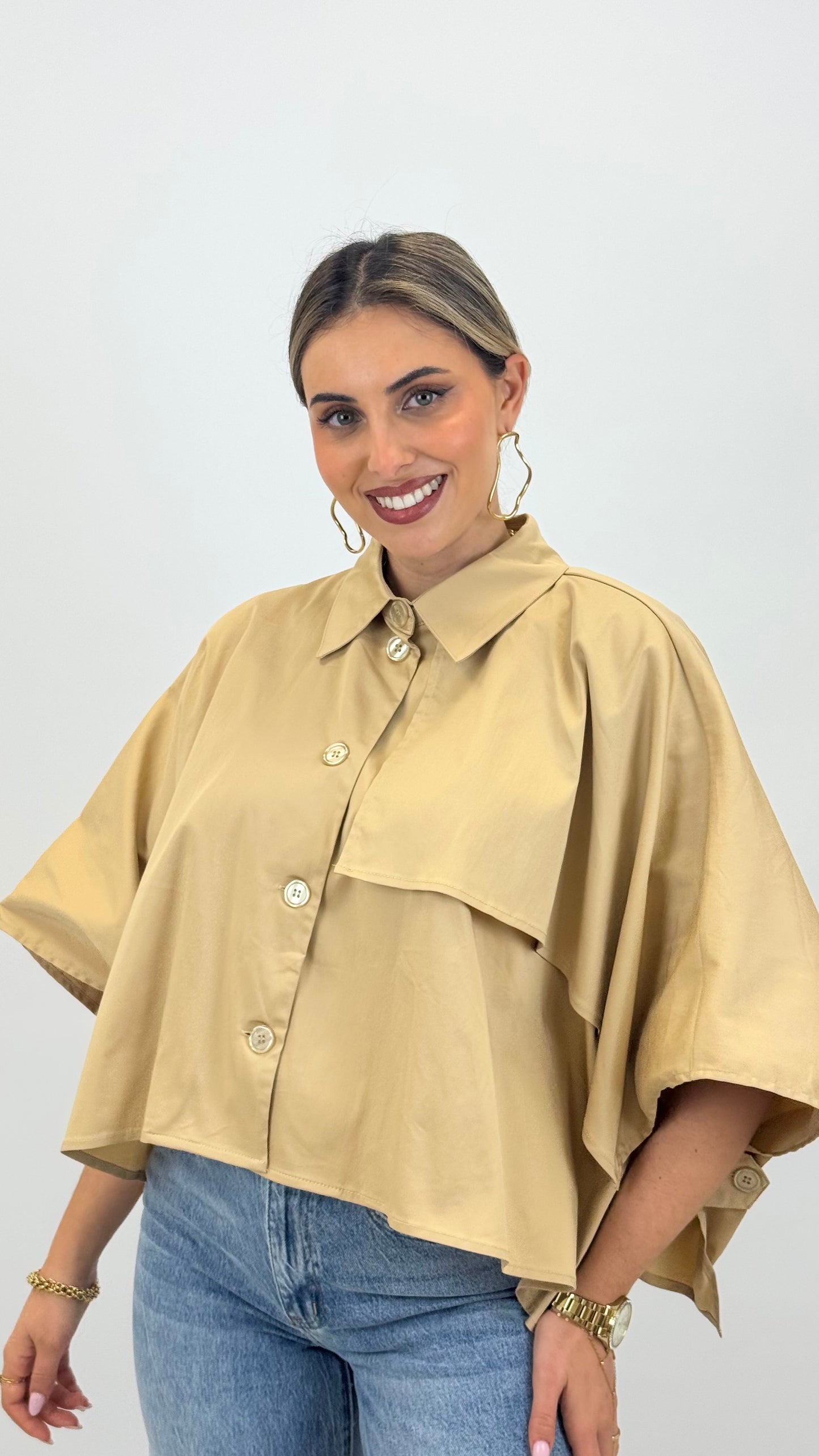 Blusa larga camel/bege