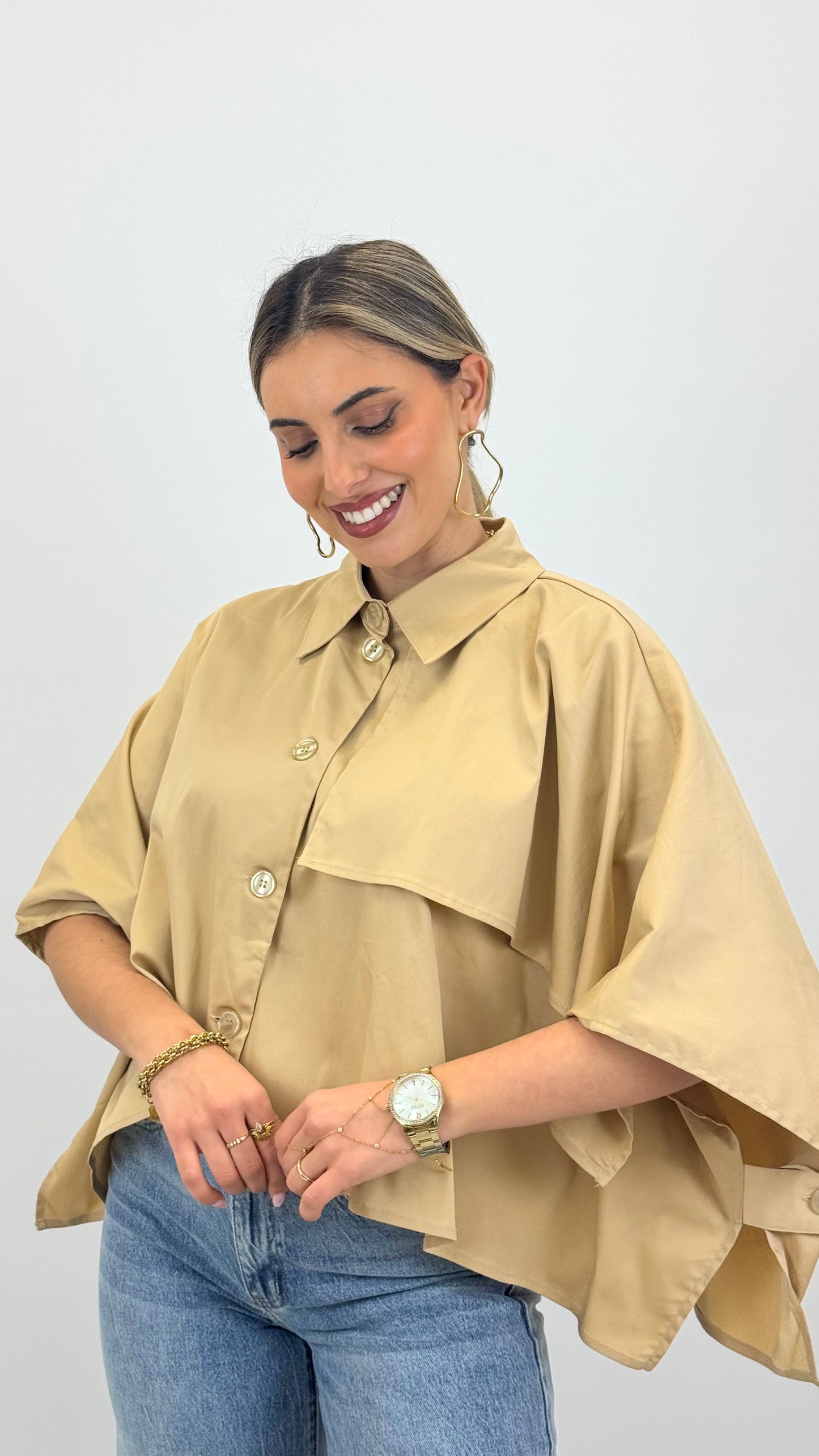 Blusa larga camel/bege