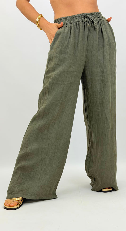 Calça linho verde