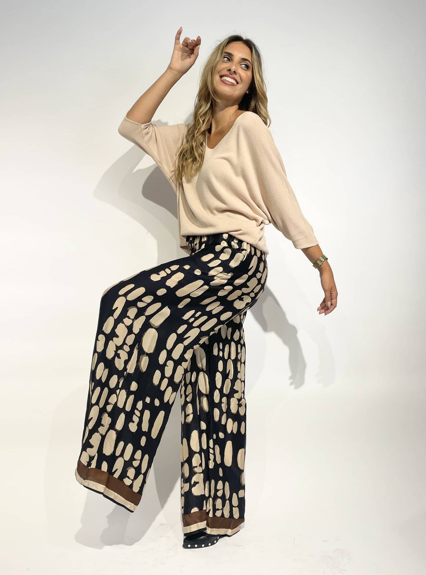 Camisola malha básica creme