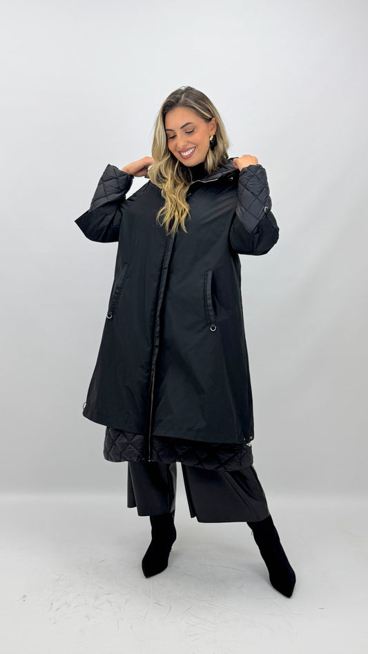 Kispo/parka preto comprido