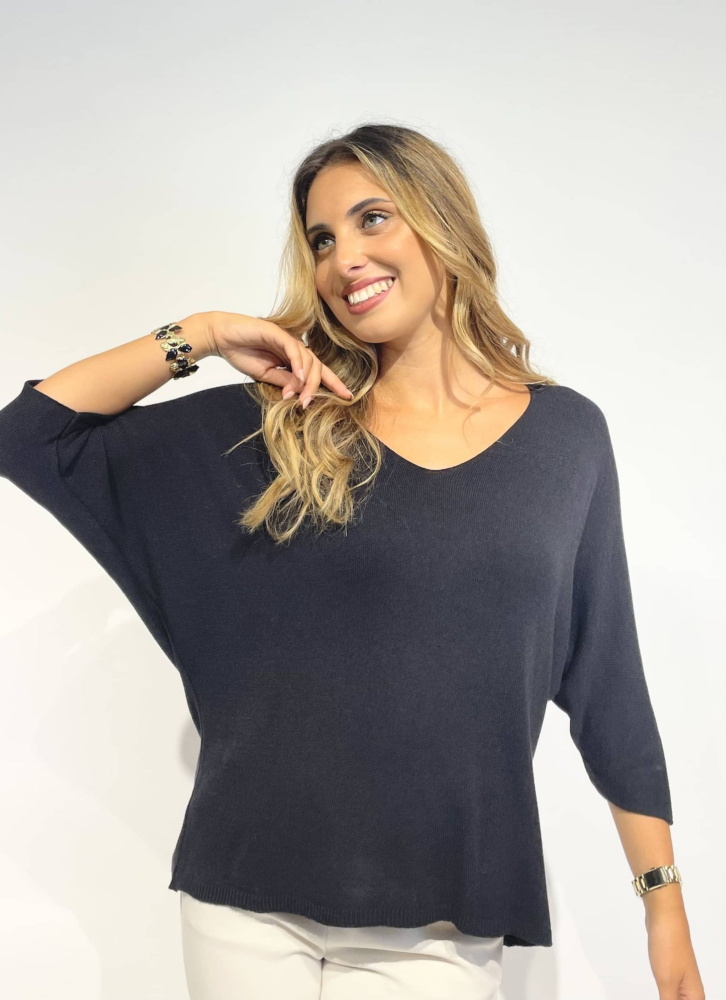 Camisola malha básica preta