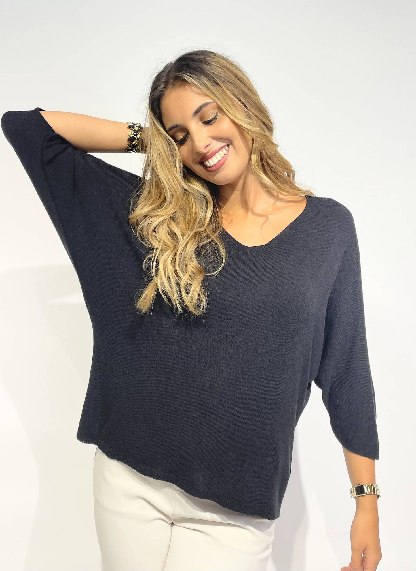 Camisola malha básica preta