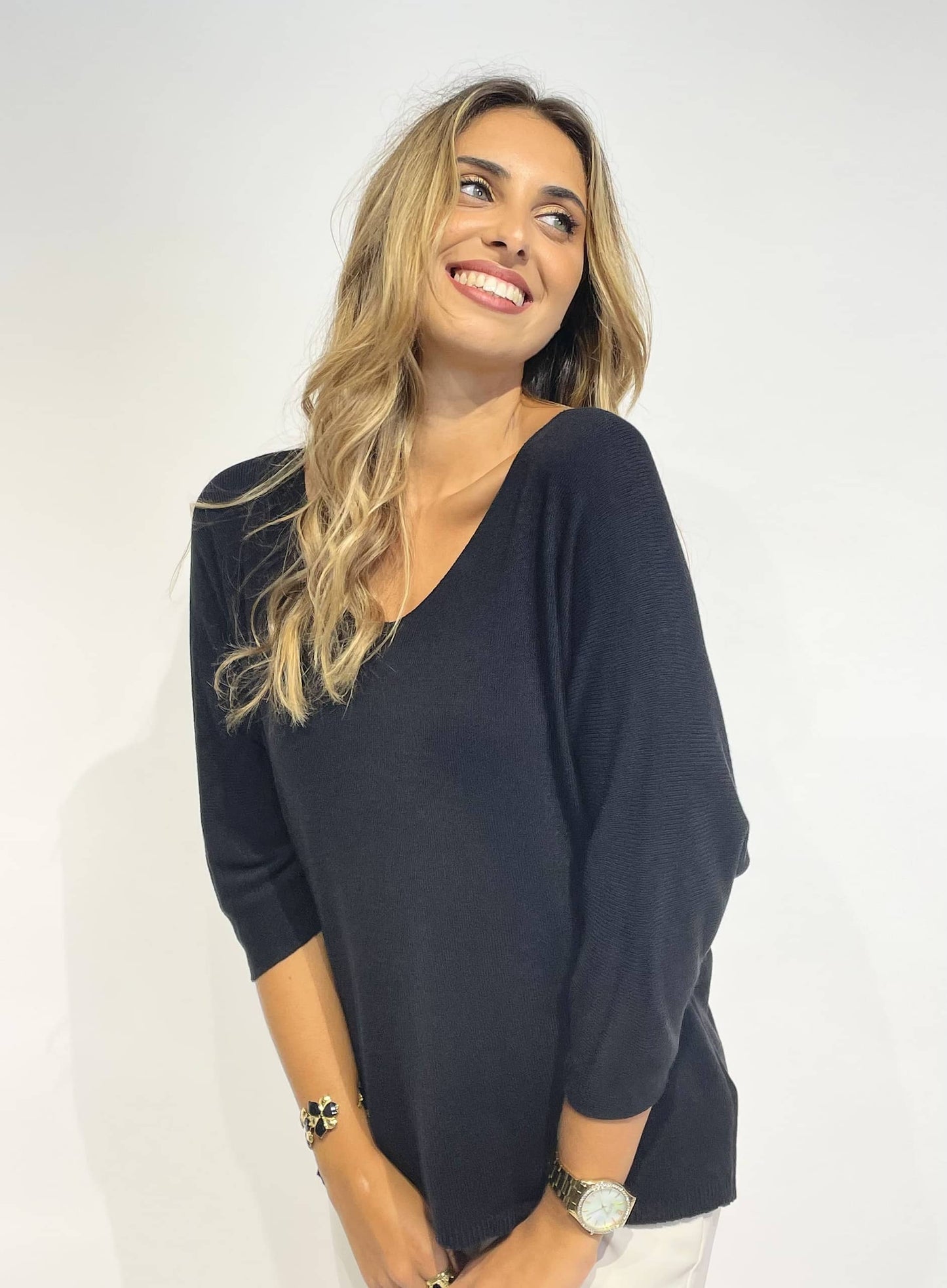 Camisola malha básica preta