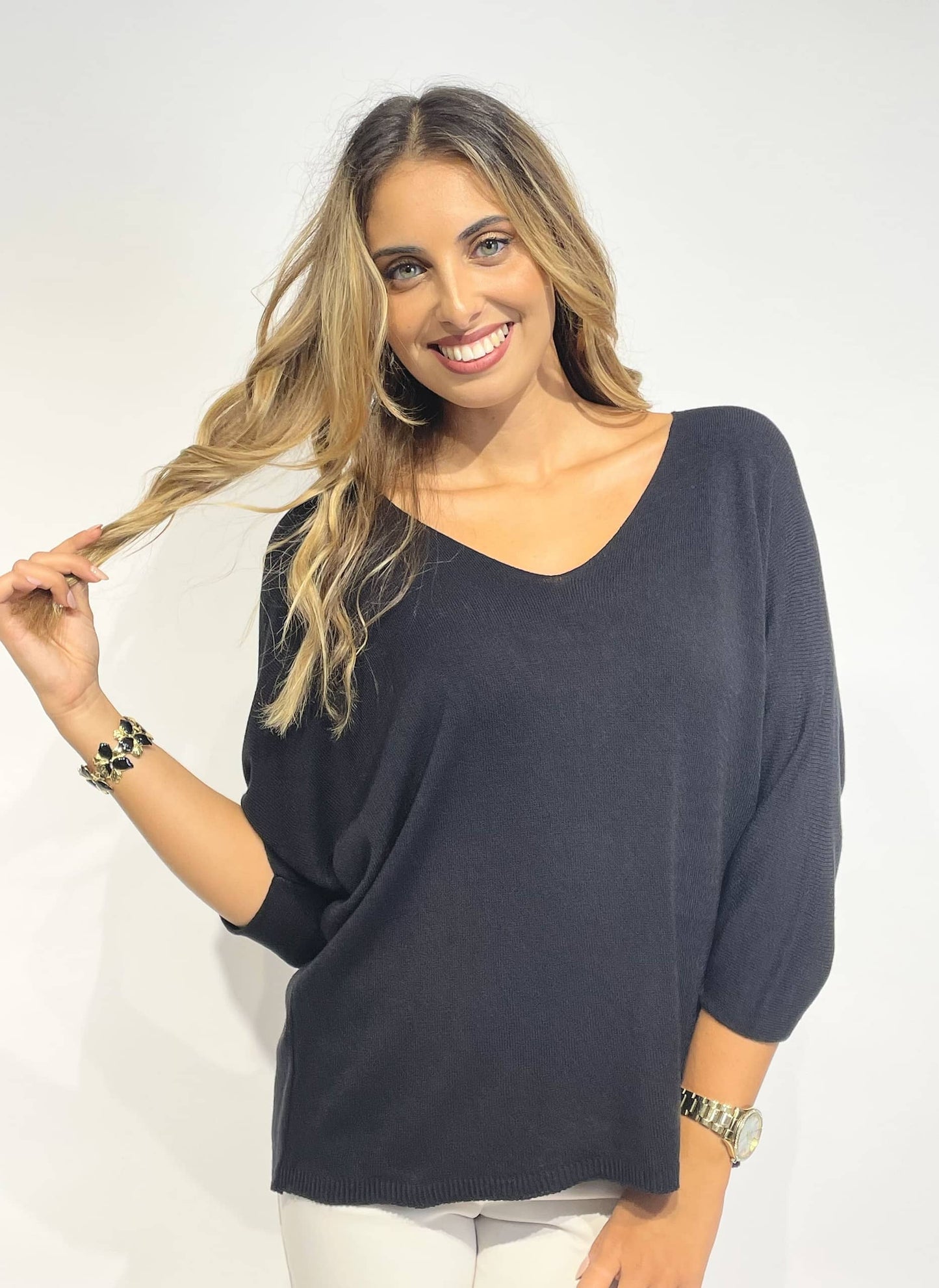 Camisola malha básica preta