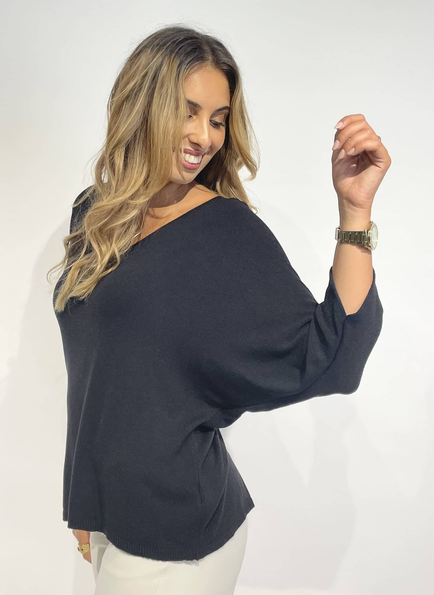 Camisola malha básica preta